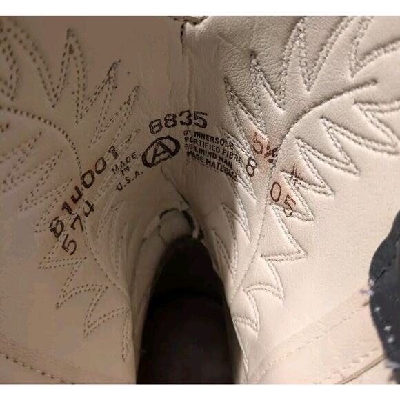 Vintage Acme Cowboy Boot Stacked Heel Women size 5.5 Medium Gray - Picture 8 of 11